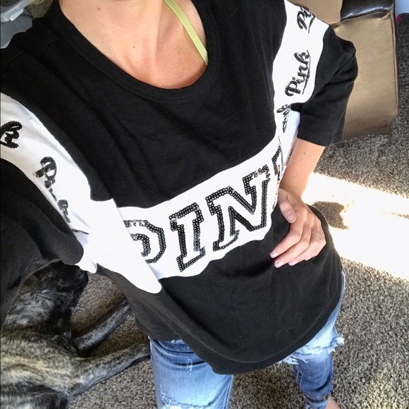 NWT Pink BLING Crew size Small