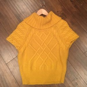 Cowl neck goldenrod sweater