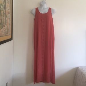 Maxi Dress Blush Ethnic Embroidered Mexican Pink