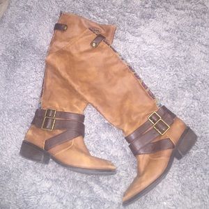 Brown riding boots