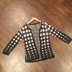 Black & white gradient polka dot cardigan