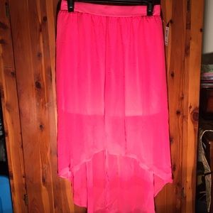 NWT Bright Pink High Low Maxi Skirt