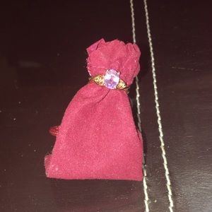 REAL Amethyst and 14K Yellow Gold Ring- Size 6