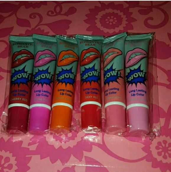 wow Other - 6 pc set Romantic Bear Wow peel off lip tattoo