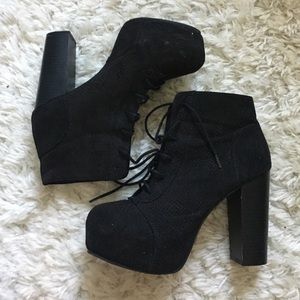 Chunky black booties