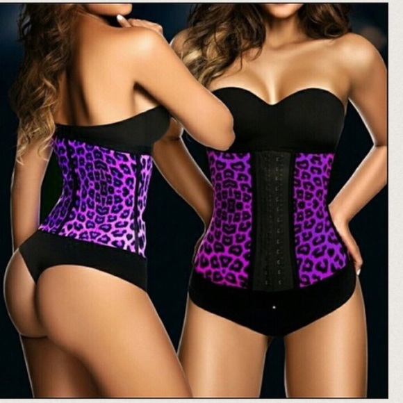Animal print steel boning latex waist trainer - Picture 3 of 6
