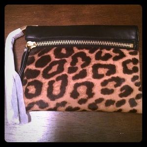 Henri Bendel leopard print wristlet