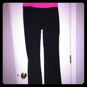 SALE! Wide leg yoga pants. Black w/pink trim! NWT!