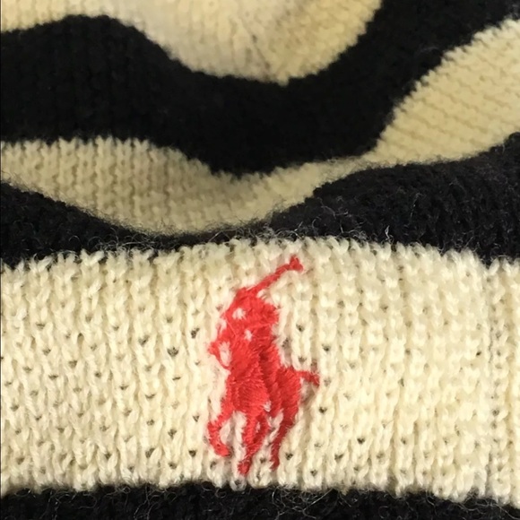 Authentic Ralph Lauren Striped Polo Beanie Hat - Picture 2 of 2