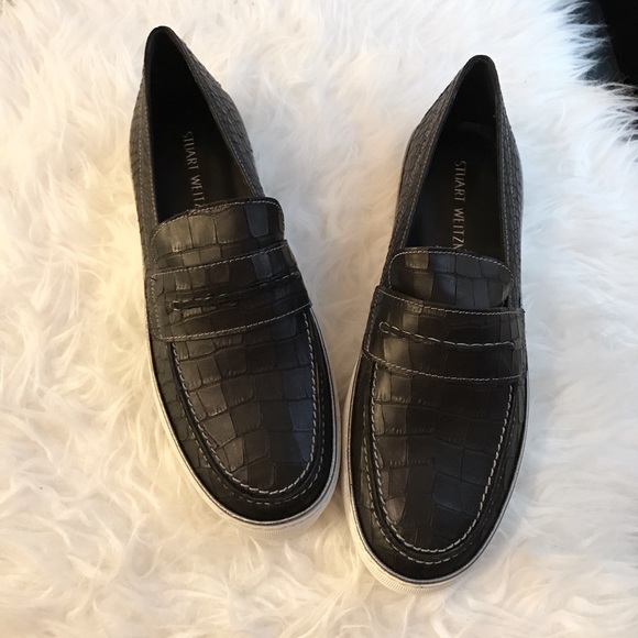 NIB Stuart Weitzman leather slip on sneakers - Picture 2 of 4