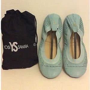 Foldable, perforated leather flats.