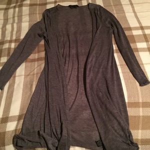 BCBG Gray Long Cardigan