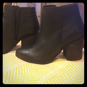 Black chunky heel booties