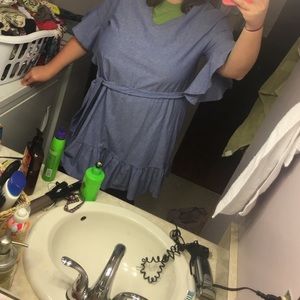 Blue ruffled tunic. BNWOT.