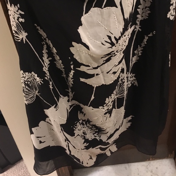 Formal Black & White Floral Gown