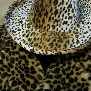 Cheetah print coat and have matching cowgirl hat!