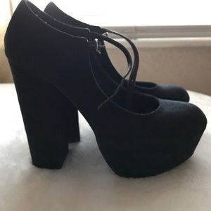 Black suede heels from forever21
