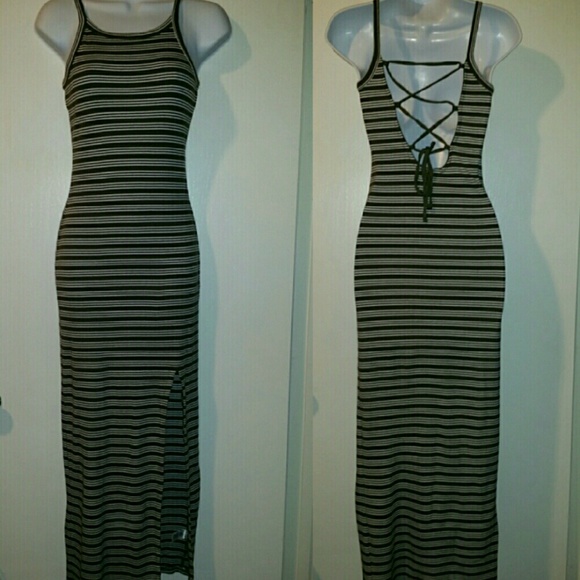 Criss cross back bodycon dress & 2 bralettes