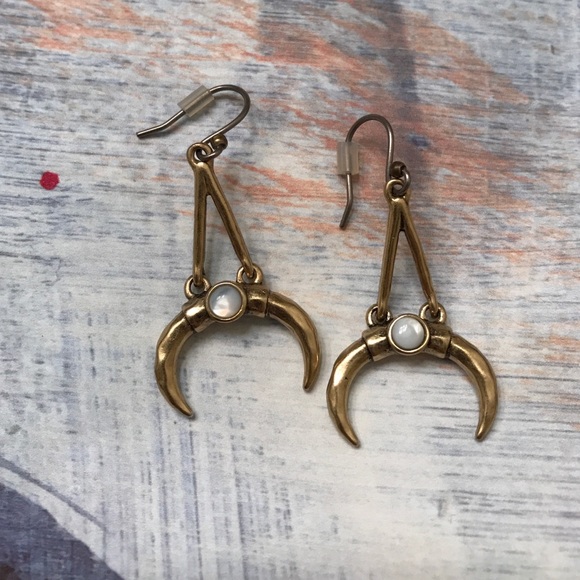 Lucky Brand horn drop bronze earrings
