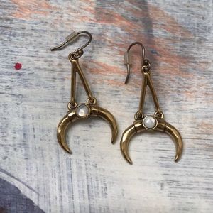 Lucky Brand horn drop bronze earrings