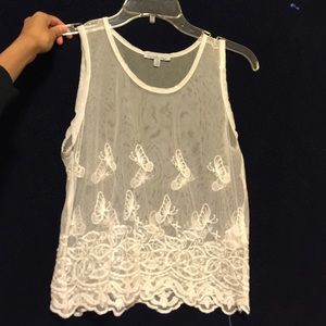 White mesh crop top