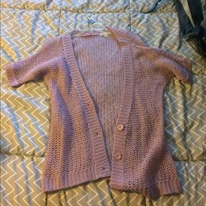 Light Purple Half Sleeve Cardigan