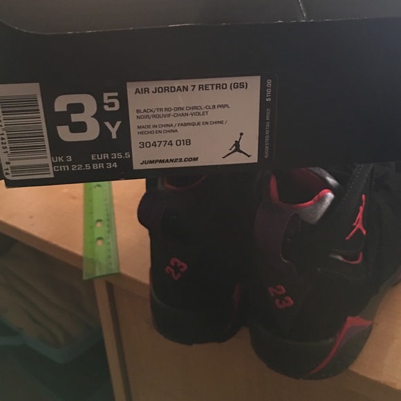 Size 3.5 Air Jordan 7 Retro (GS) - Picture 3 of 3