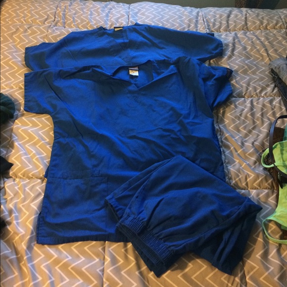 Blue Scrubs Set w/ Pants - Picture 1 of 2