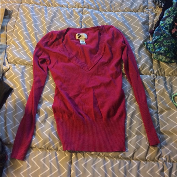 Pink V-Neck Sweater