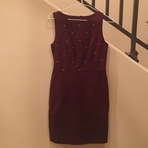 NWT Ann Taylor Beaded Wine Sheath Dress SZ 0