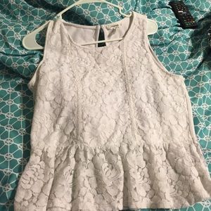 Aeropostale white lace peplum top