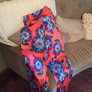 Flowered silk beach pants