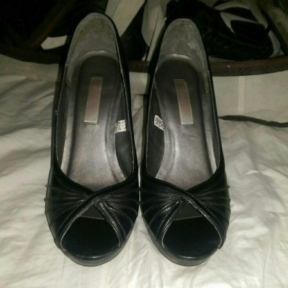 Black peep toe heels