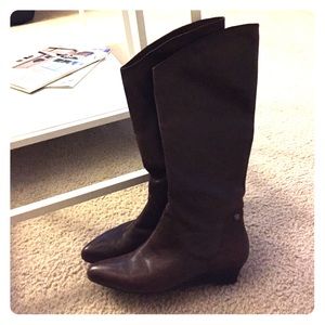 Brown knee high boots