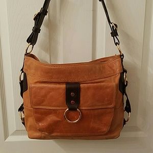 Tasche camel color leather bag.  Very sturdy bag