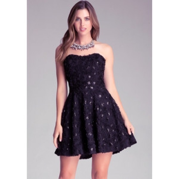 Nwt bebe sequin rose dress - Picture 2 of 2