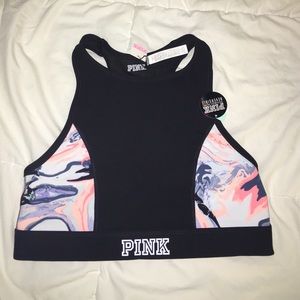 PINK reversible high neck sports bra