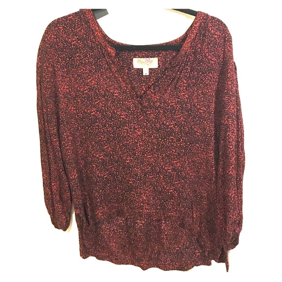 UO Ecoté Black and Red Patterned Shirt