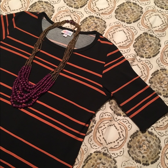 LuLaRoe Julia Dress | BLACK & ORANGE STRIPES 🎃