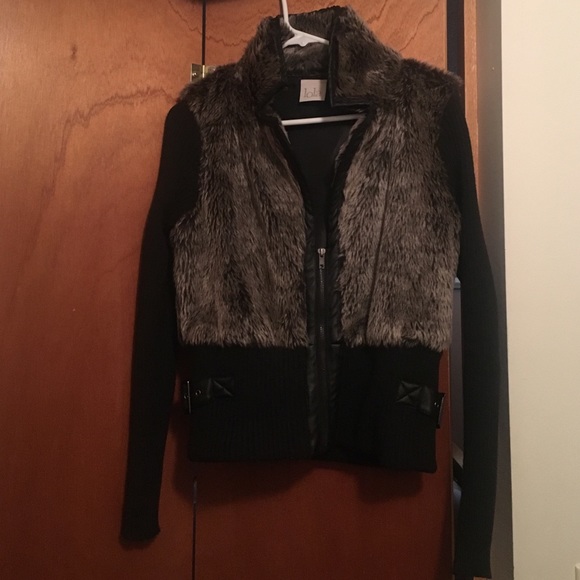 Faux Fur & Leather Sweater