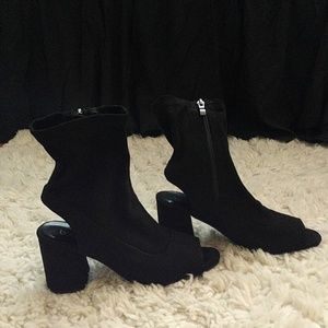 Peeptoe Blockheel Bootie | Sock Boots