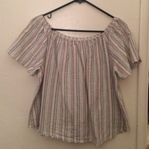 Striped off the shoulder blouse