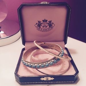 Set of 3 Juicy Couture Gold & Turquoise Bangles