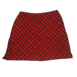 Red Plaid Mini Skirt