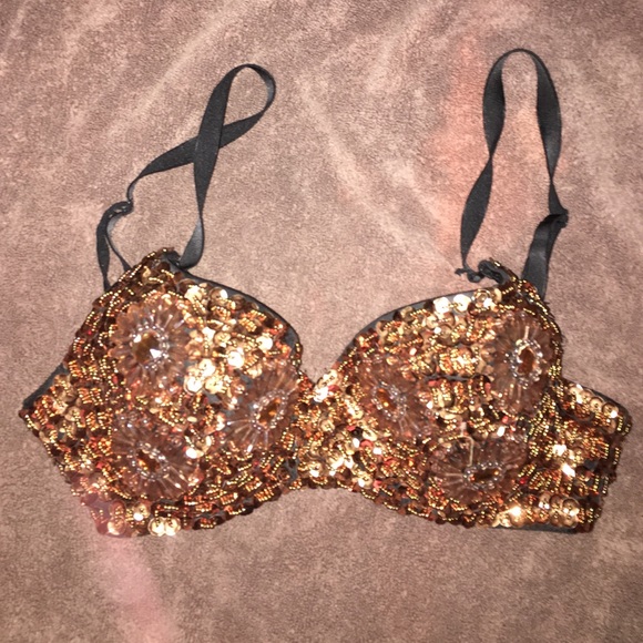Gold Sequence rave bra