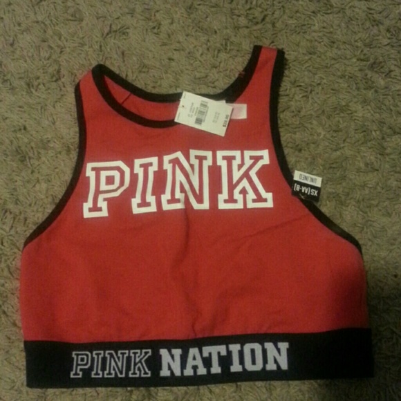 PINK red sports bra