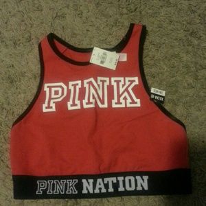 PINK red sports bra