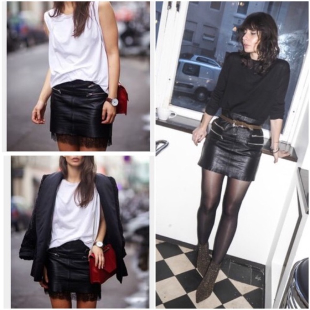 NWOT RARE Zara leather mini skirt.