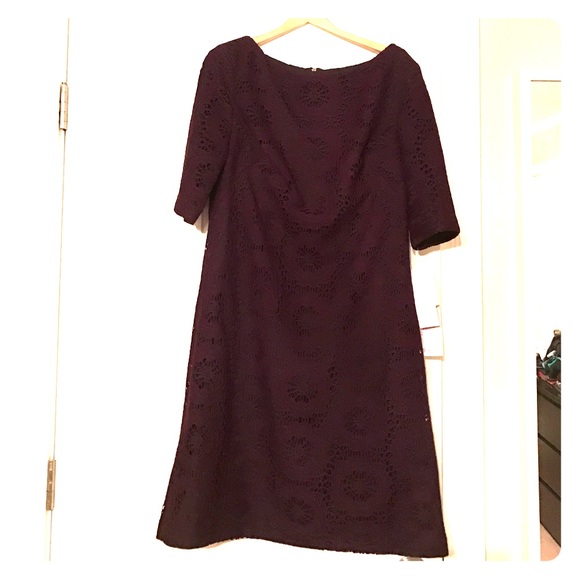 Eggplant crochet lace dress