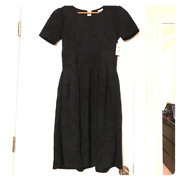 Black with navy flowers dress